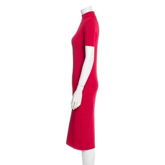 Ralph Lauren Collection Purple Label Red Sweater Day Dress Turtleneck Bodycon S - Picture 3 of 7